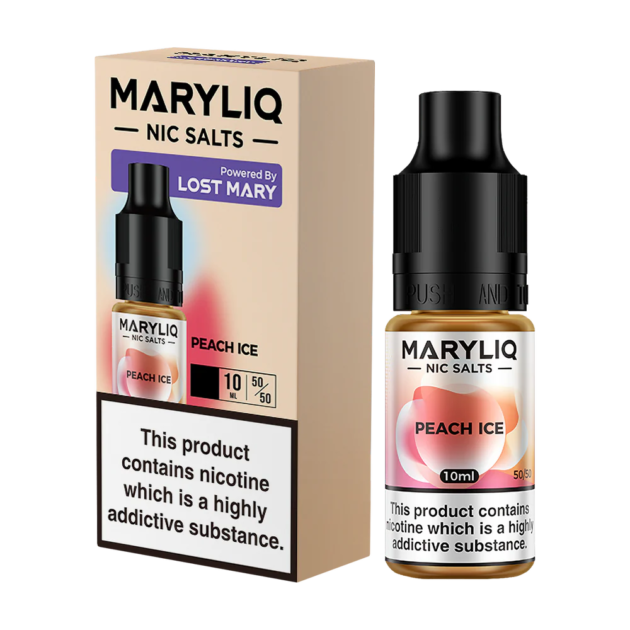 Peach Ice Nic Salt 10ml | Lost Mary MARYLIQ | Trendy Vapes