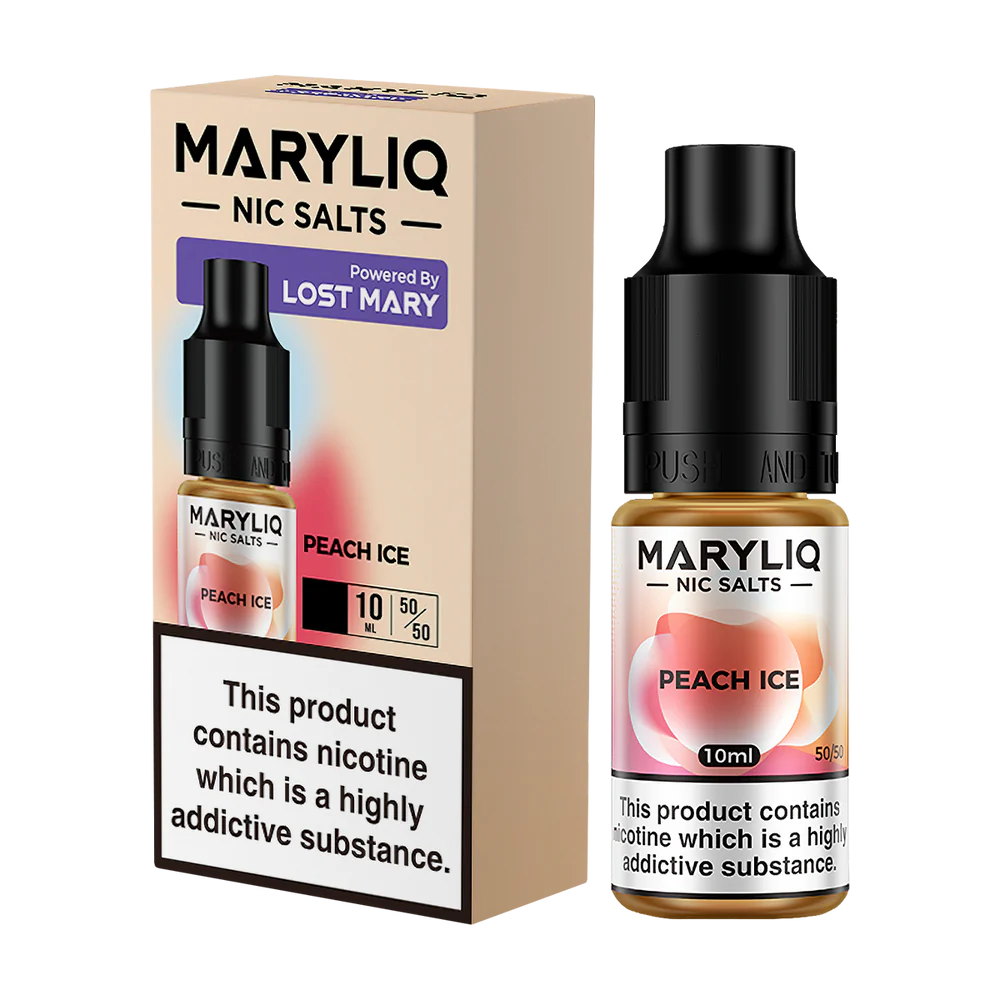 Peach Ice Nic Salt 10ml | Lost Mary MARYLIQ | Trendy Vapes