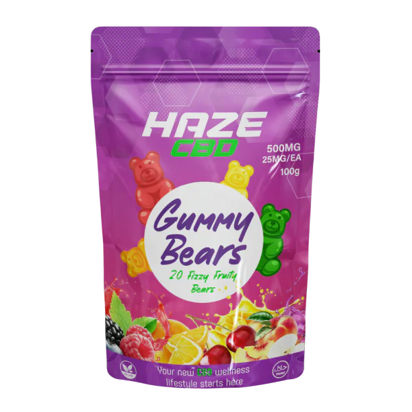 Haze CBD Gummy Bears 500mg – Best 25mg CBD Edibles UK
